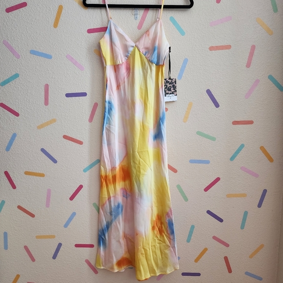 DVF Long Satin Sunset Midi Slip Dress NWT Diane von Furstenberg - Picture 5 of 11
